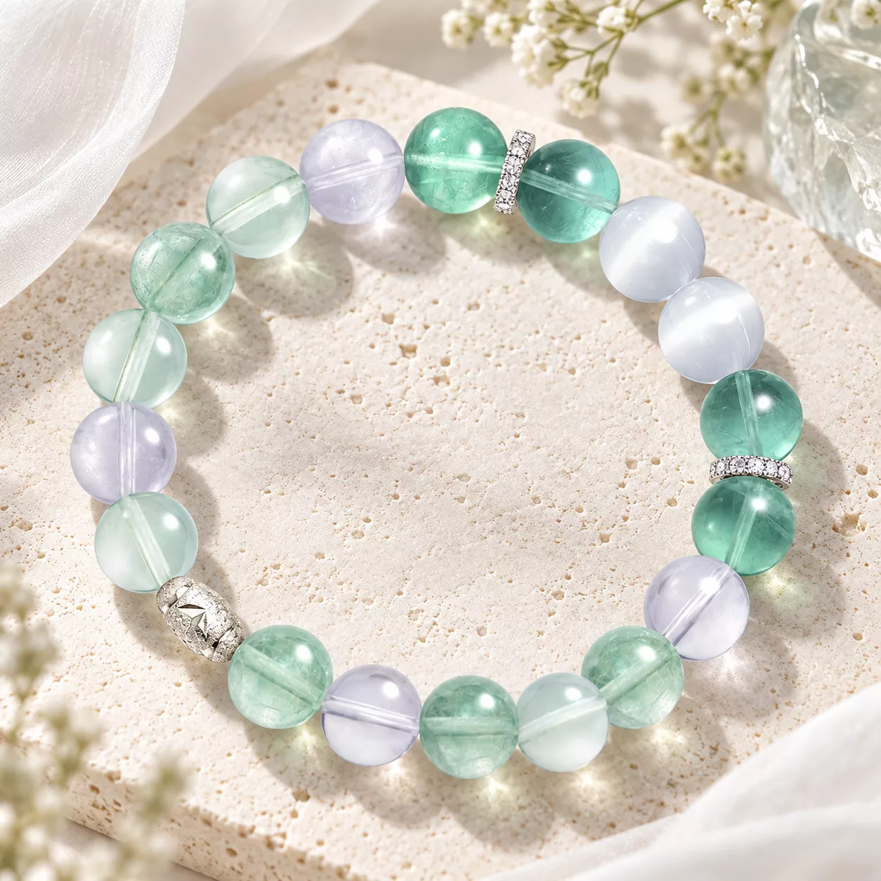 A finished handcrafted Crystafy bracelet